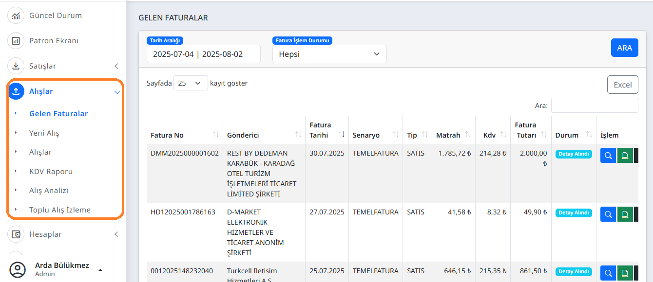 Stok Pratik Alış İşlemleri Ekranı