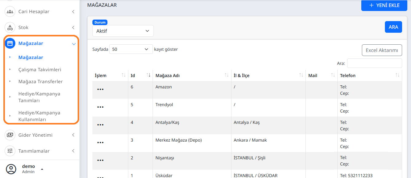 Stok Pratik Mağazacılık Modülü
