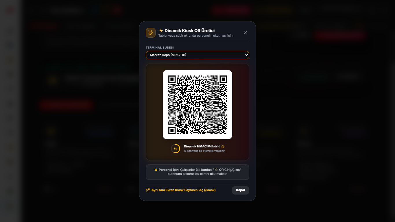 Stok Pratik QR Personel Okuma ve Anlık Devam Kontrolü