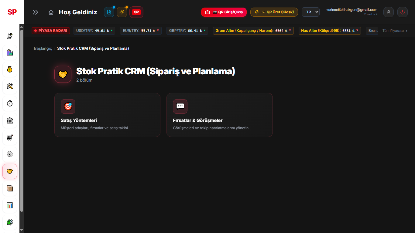 Stok Pratik CRM Müşteri Takip Sistemi Ekran Görüntüsü